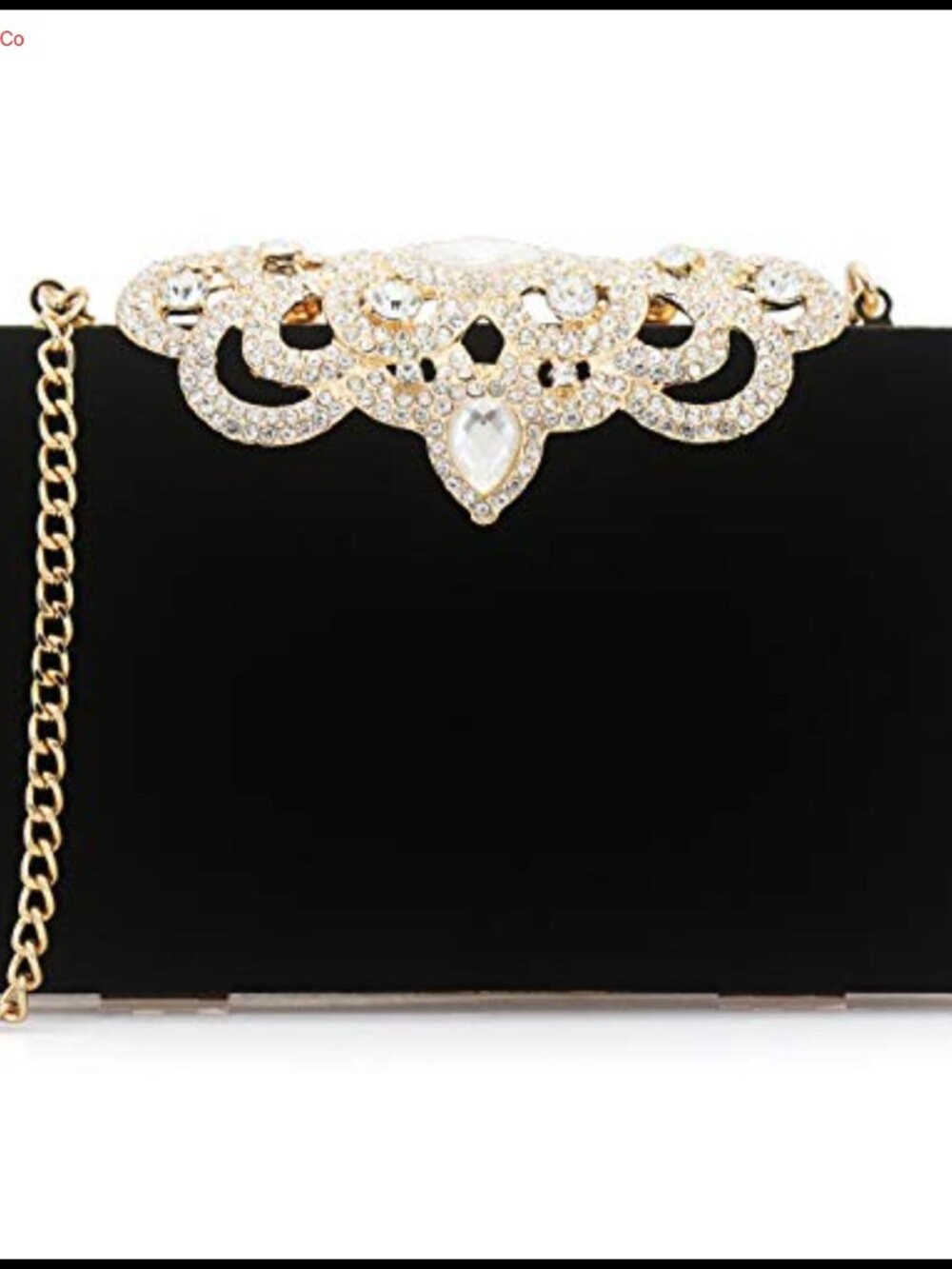 Rhinestone Crystal Crown Clutch Faux Suede Evening Handbag